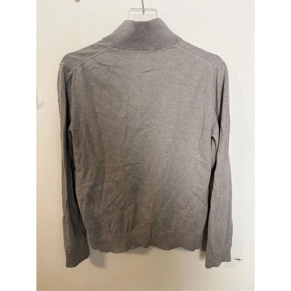 Banana Republic Premium Cotton Cashmere Half Zip Sweater Mens Medium Beige